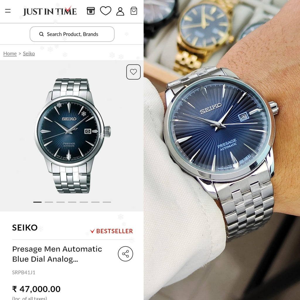 SEI__KO PRE__AGE COCKTAIL TIME WATCH WITH A BLUE DIAL